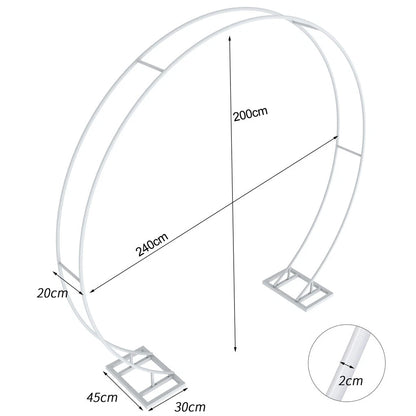 P&P Round Arch Backdrop Stand for Wedding Party Metal Pipe Frame Archway Decoration Indoor Outdoor Double Rails