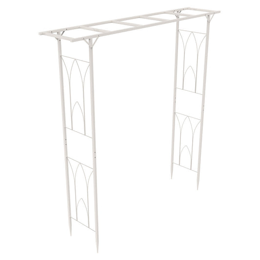 Elegant white metal wedding arch for outdoor ceremonies in Australia