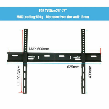 Universal Wall Mount for 32-72" TVs – SONY, LG, Samsung Compatible