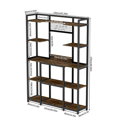 Extra Large Kitchen Storage Rack with Microwave Stand and Freestanding Shelves