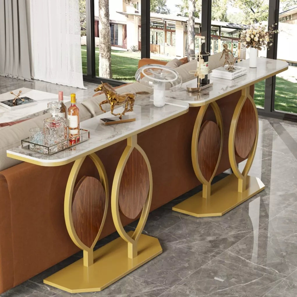 Modern Marble Console Table – Sleek Accent Table for Living Room or Entryway