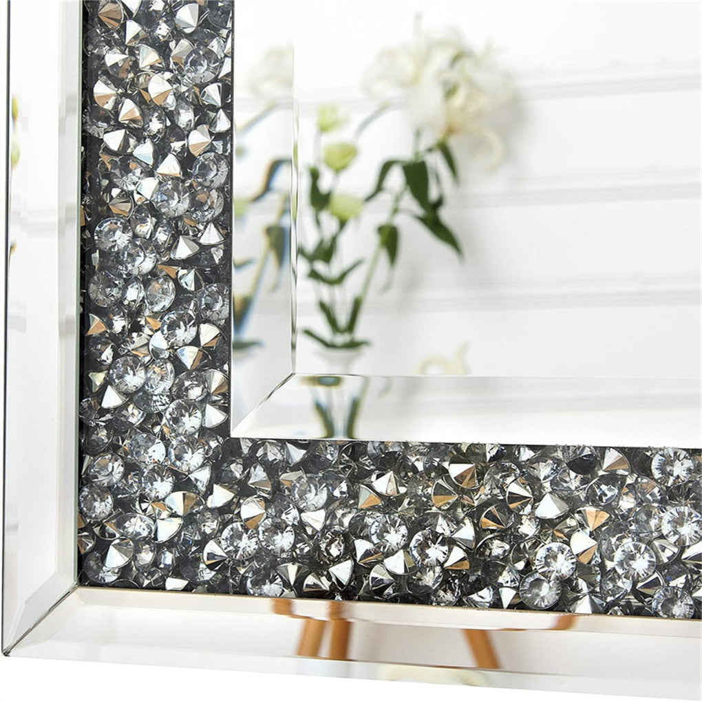 Modern Oversized Diamond Crushed Crystal Full Length Mirror