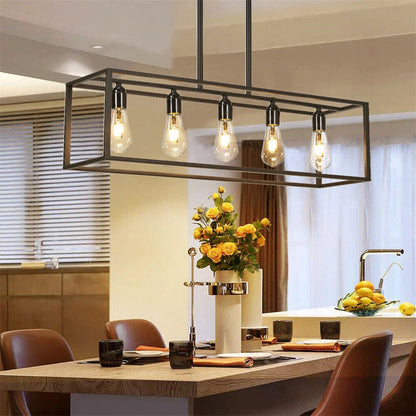 Vintage Industrial 5-Light Black Ceiling Pendant Lamp