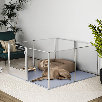 81cm High Clear Pet Playpen with Acrylic Panels for Dogs