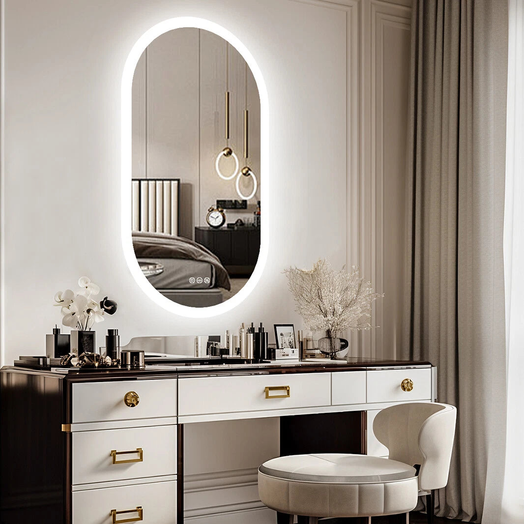 Anti-Fog Oval Mirror with Built-In LED for Stylish Bathroom Décor(1000*500mm)