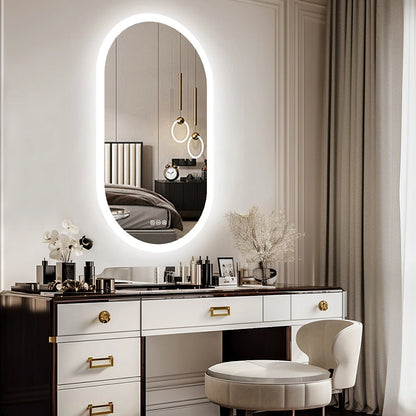 Anti-Fog Oval Mirror with Built-In LED for Stylish Bathroom Décor(1000*500mm)