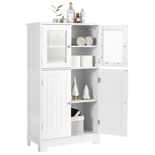 bathroom-cabinet-storage-cupboard-organizer-tempered-glass-doors-white