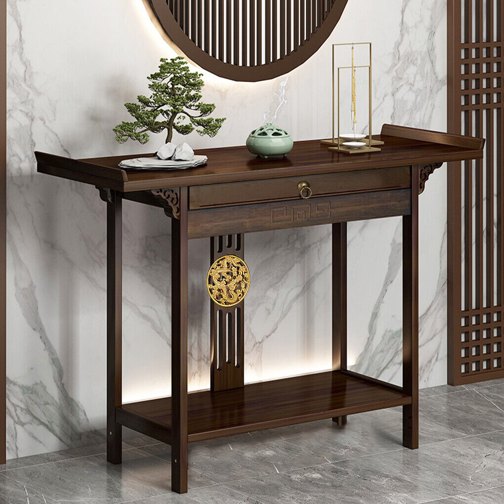vintage-hallway-console-table-foyer-entry-desk-couch-side-table-with-lower-shelf