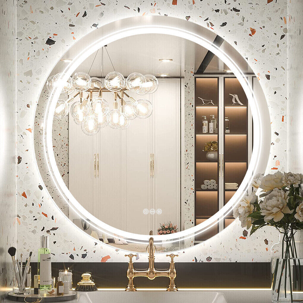 Buy Large Round LED Bathroom Mirror – Anti-Fog & Dimmable AU