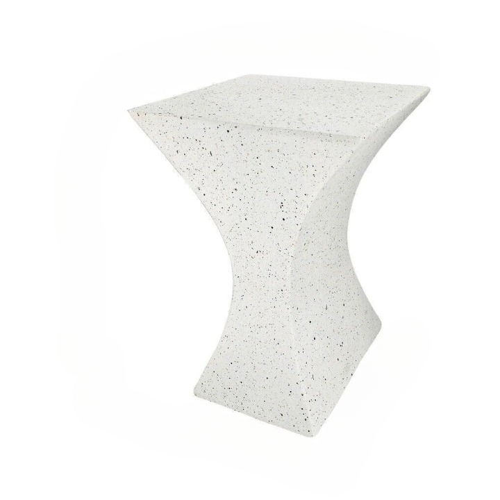 White Concrete Side Table Outdoor Indoor