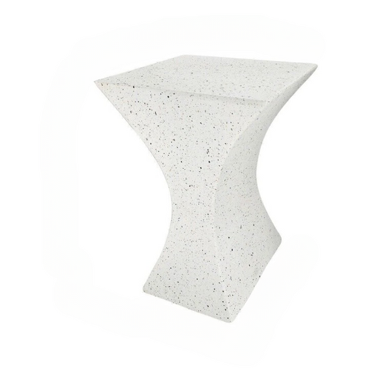 White Concrete Side Table Outdoor Indoor