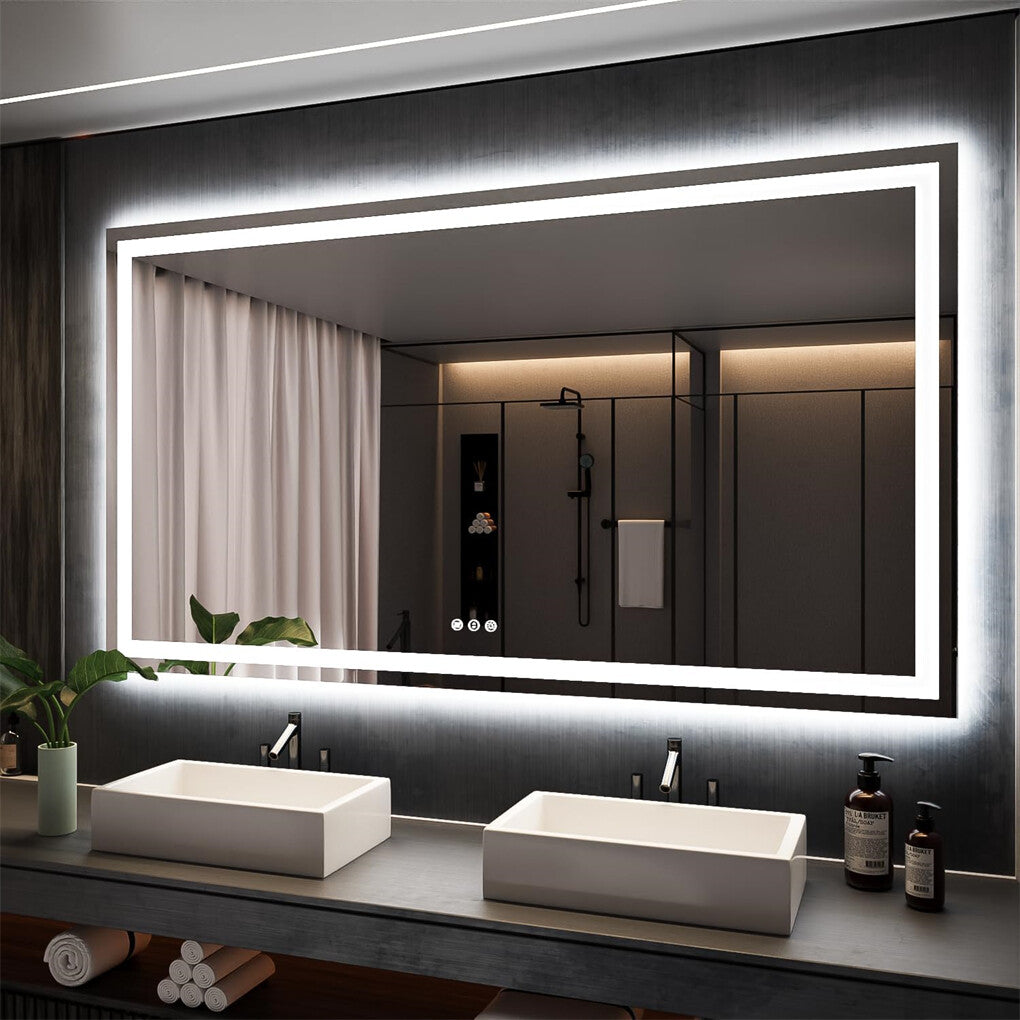 FIN Huge 1.8m Bluetooth LED Bathroom Mirror Dual Lights Dimming Music Vanity Mirror