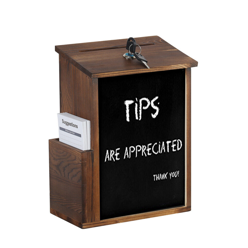 wooden-wall-mounted-ballot-comment-charity-donation-box-with-key-writing-board