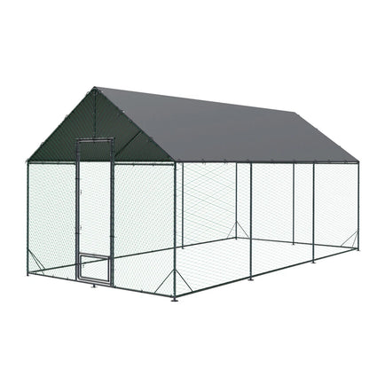 P&P 3-6M Walk-In Chicken Coop Run Outdoor Hen Cage Enclosure with Cover