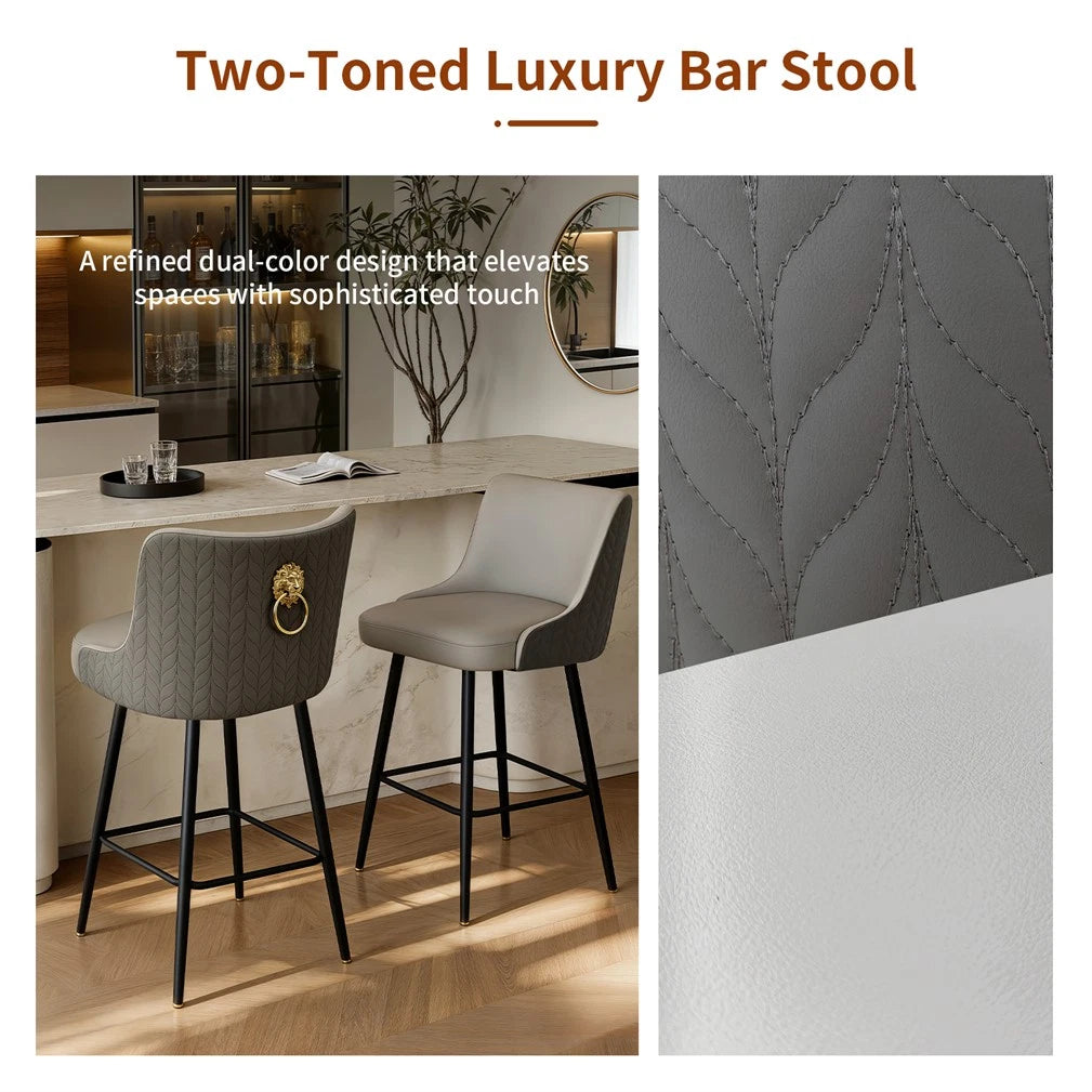Swivel Counter Height Bar Stool Upholstered Pub Bar Bistro Cafe Chair Metal Legs