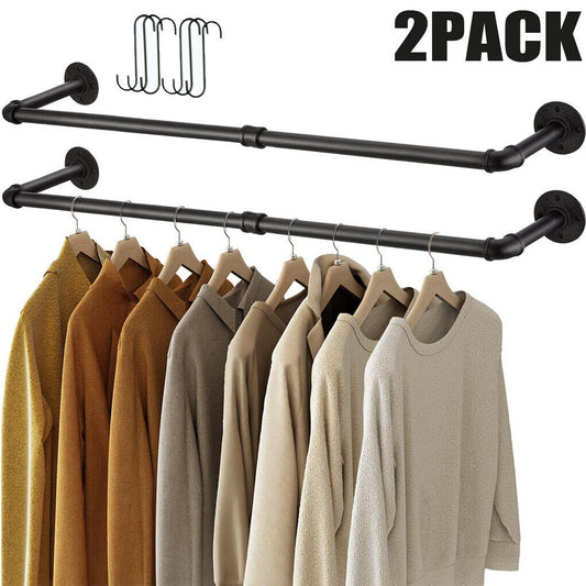 P&P Heavy Metal Pipe Clothing Garment Rail Closet Rod Clothes Display Hanging Pole