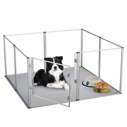 81cm High Clear Pet Playpen with Acrylic Panels for Dogs