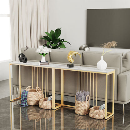P&P Slim Hallway Console Table Entryway Living Room Side End Table Narrow Storage
