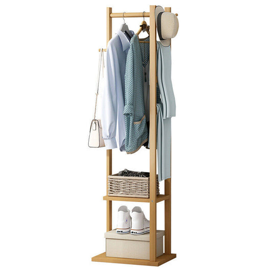 P&P Versatile Strong Bamboo Clothes Hanger Rod Stand Scarf Hat Holder Storage Shelf