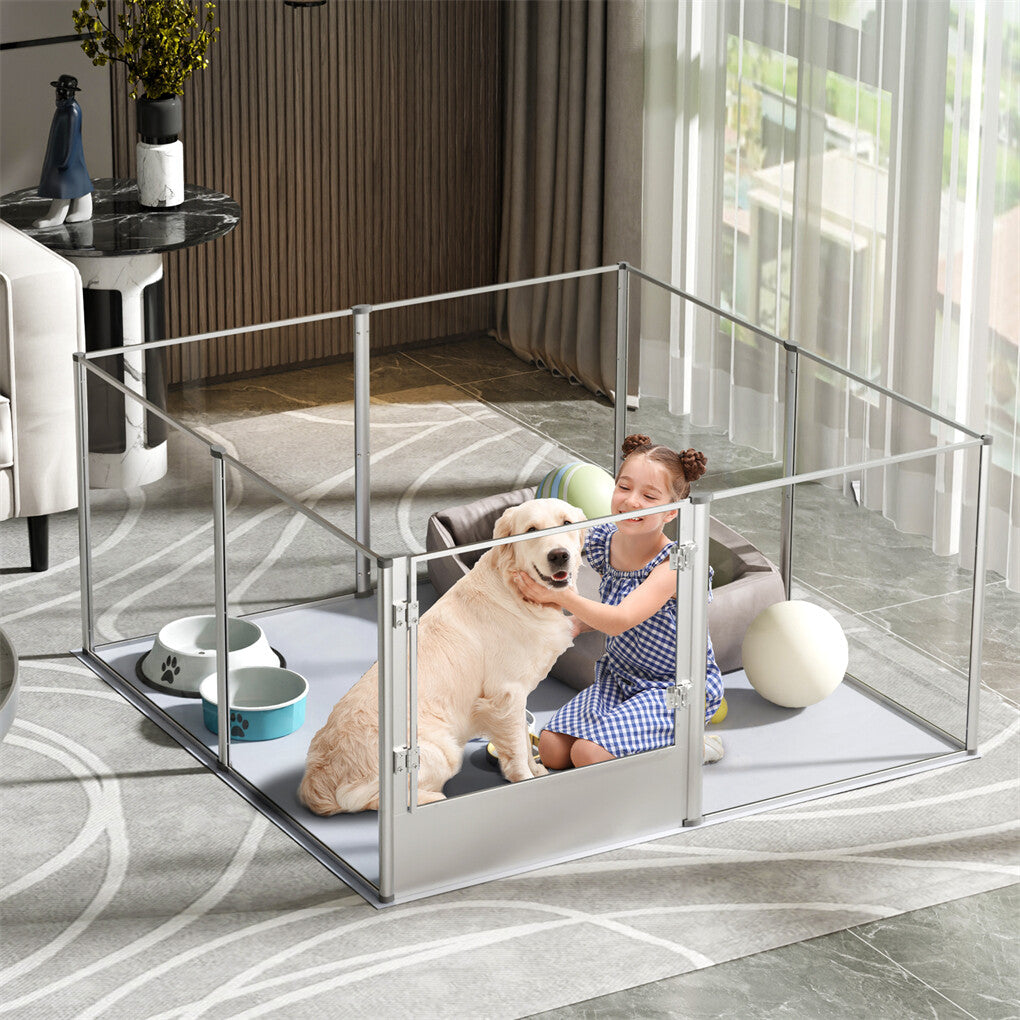 81cm High Clear Pet Playpen with Acrylic Panels for Dogs