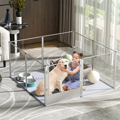 81cm High Clear Pet Playpen with Acrylic Panels for Dogs