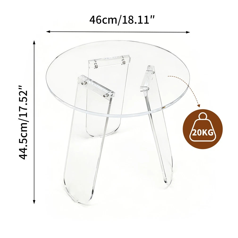 Acrylic End Table Clear & Iridescent Side Table Modern Sofa Table Compact Accent Table for Living Room Bedroom