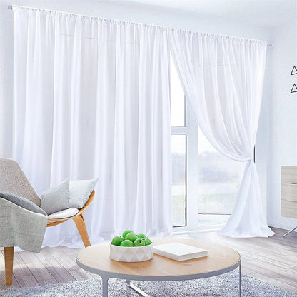 White Sheer Backdrop Drape for Stylish Weddings and Birthdays(3m x 6m)