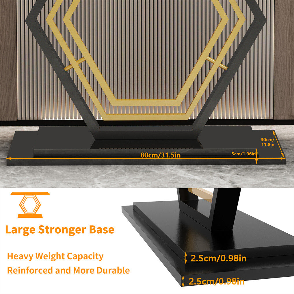 Ultra Long Marble Console Table Scratch-Proof Sintered Stone Accent Foyer Entryway Table