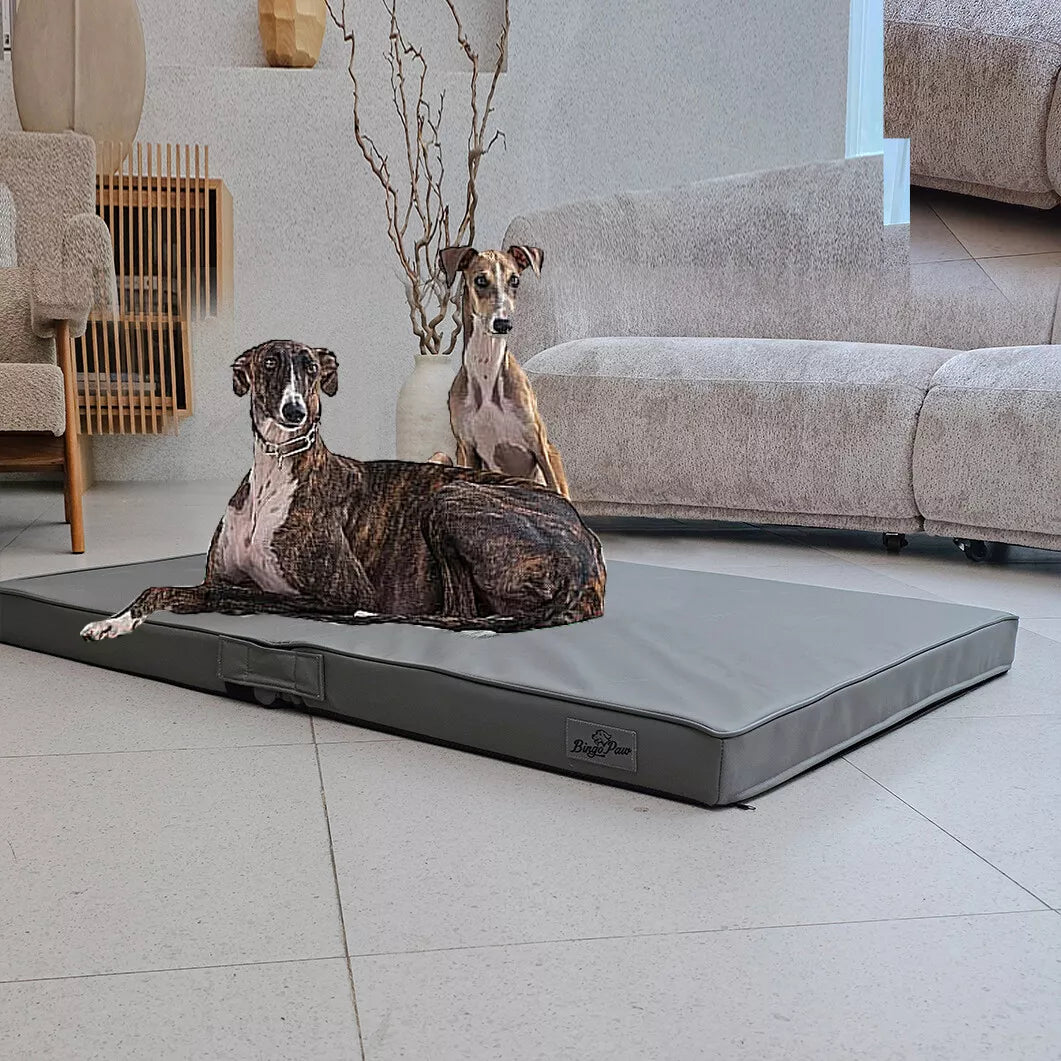Large 3D Orthopedic Dog Bed with Microfiber Leather(grey)