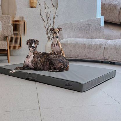 Large 3D Orthopedic Dog Bed with Microfiber Leather(grey)