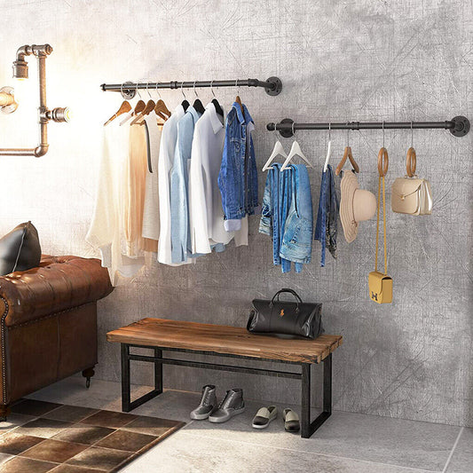 Buy Online 2x Super Strong Metal Pipe Clothes Rack AU