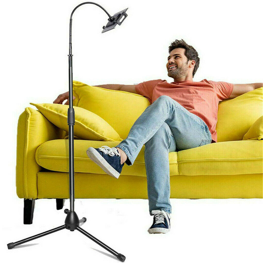 Universal Tripod Floor Stand Holder Adjustable Gooseneck For iPad iPhone Tablet