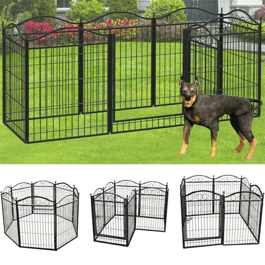 heavy-duty-foldable-metal-indoor-outdoor-exercise-pet-fence-dog-playpen-kennel