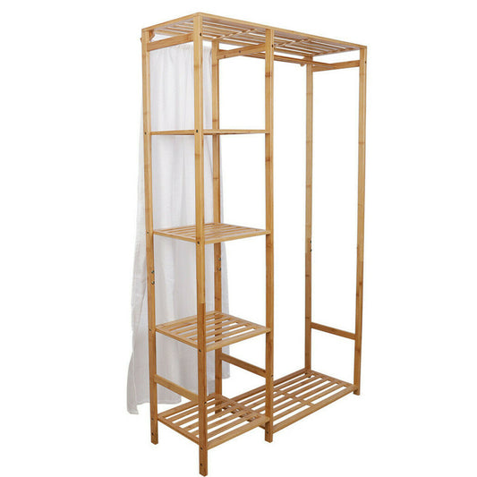 P&P Concise Wooden Clothes Garment Hanging Stand Shoe Rack Display Storage Shelf AU