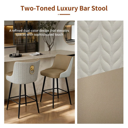 Swivel Counter Height Bar Stool Upholstered Pub Bar Bistro Cafe Chair Metal Legs