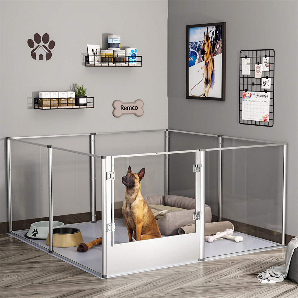 81cm High Clear Pet Playpen with Acrylic Panels for Dogs