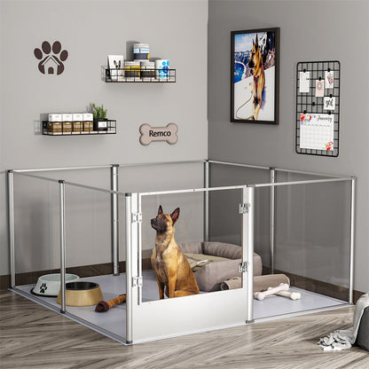 81cm High Clear Pet Playpen with Acrylic Panels for Dogs