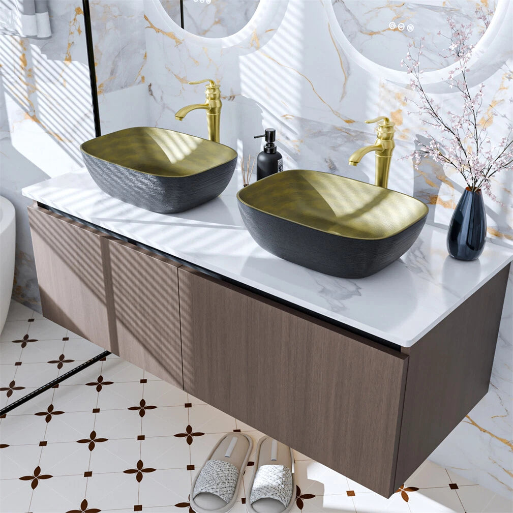 Bathroom Storage Cabinet Set with Sink & Faucet - 120cm with 2 basins