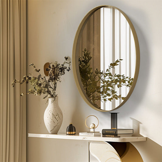 Buy Large Oval Industrial Wall Mirror – Aluminium Frame AU