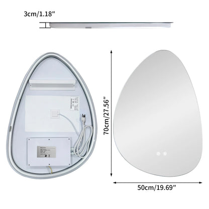 Irregular LED Bathroom Mirror Wall Mounted Dimmable Anti-Fog Makeup Mirror (500x700mm/550x770mm)