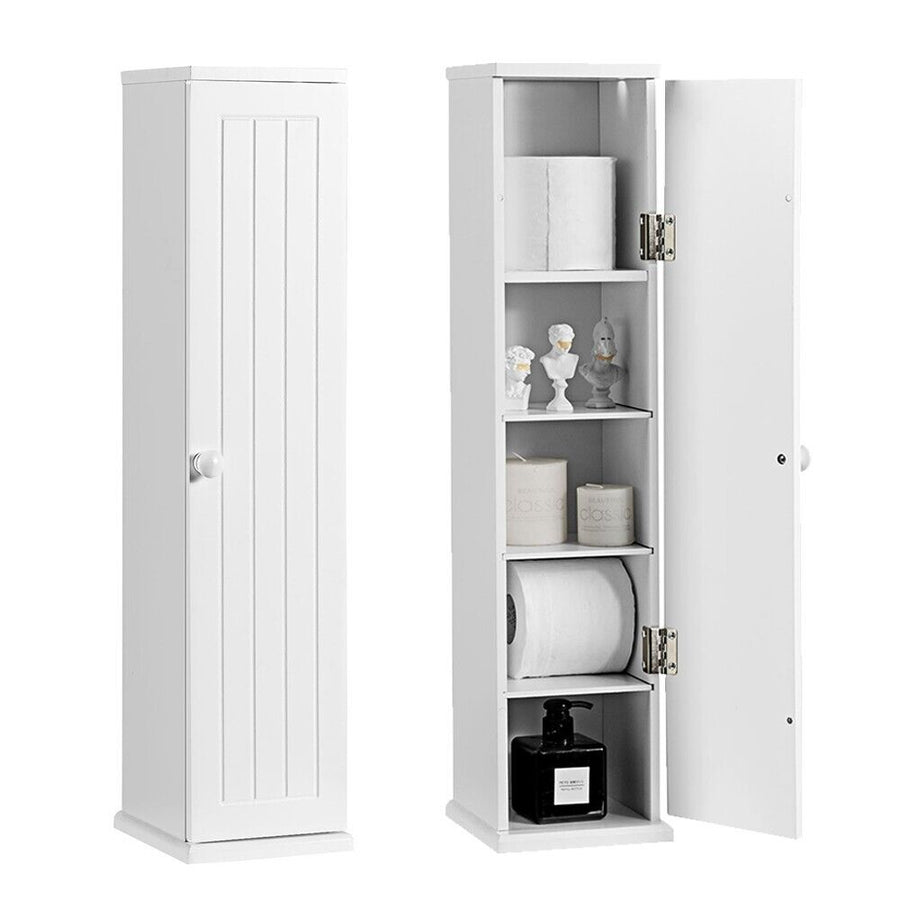 Slim Bathroom Tissue & Paper Holder Storage Cabinet