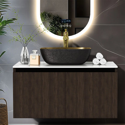 Bathroom Storage Cabinet Set with Sink & Faucet - 100cm with 1 basin