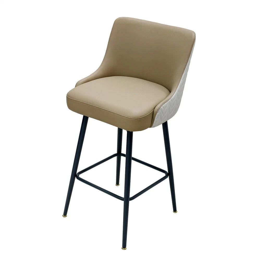 Swivel Counter Height Bar Stool Upholstered Pub Bar Bistro Cafe Chair Metal Legs