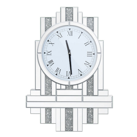 Shop Decorative Silver Mirror Silent Quartz Clock - Australia