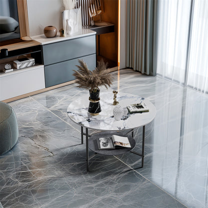 P&P Marble Coffee Table with sleek aluminum legs - available in Australia