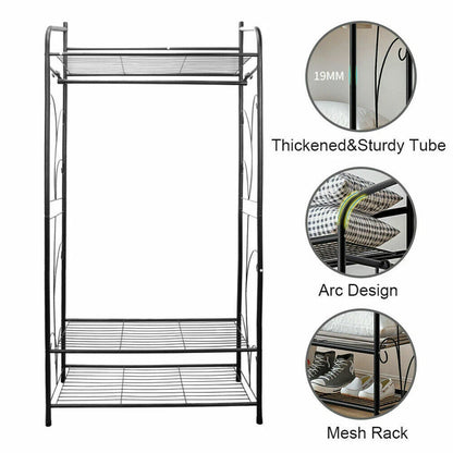 Garment Organizer Coat Stand with Metal Shelves | Clothes Rack and Storage AU