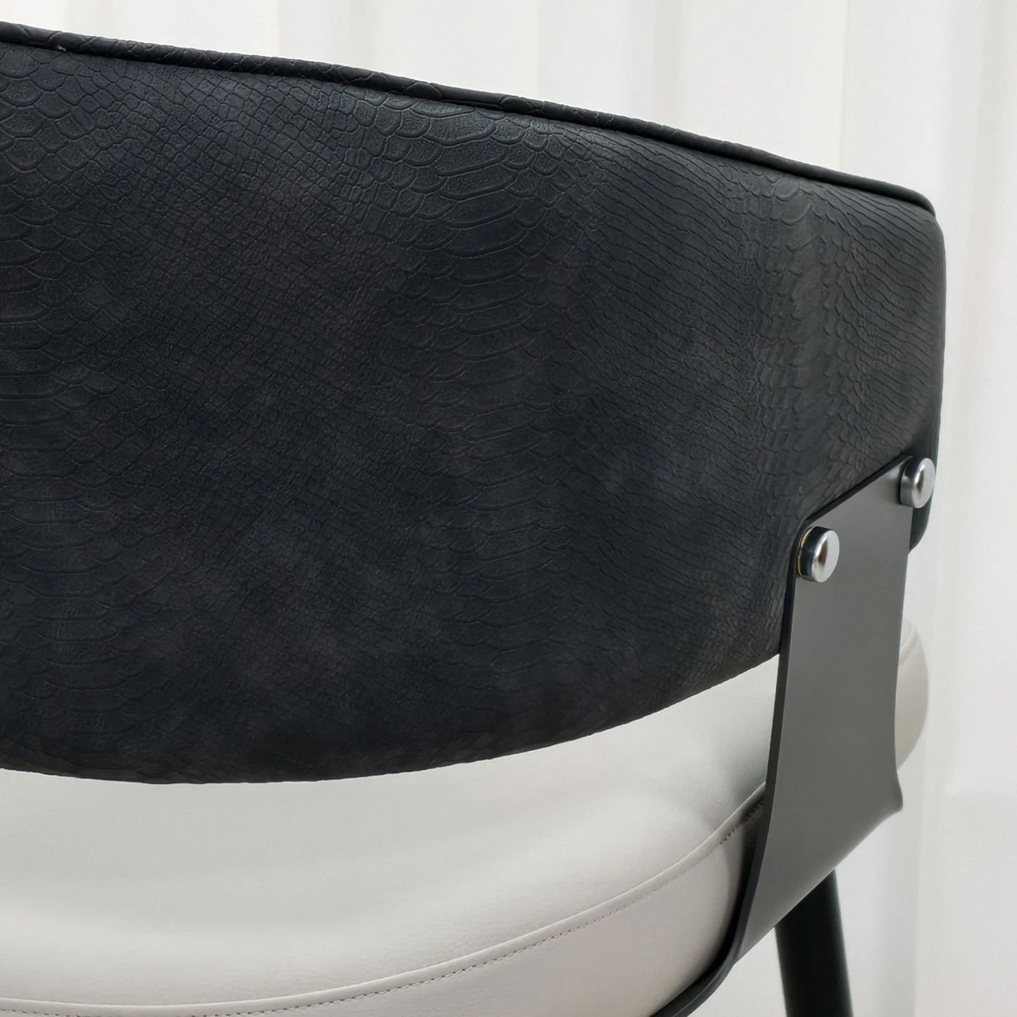 High-End Leather Upholstered Dining Chairs - Padded Leisure Chair with Backrest