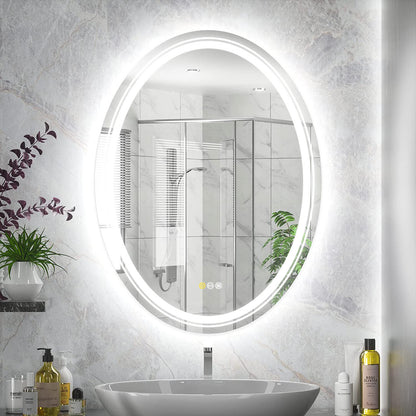Buy 80cm Oval LED Bathroom Mirror – Dimmable & Shatterproof AU