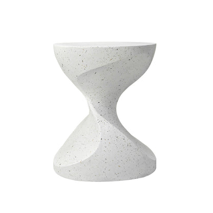 P&P Hourglass Shaped Lightweight Concrete Sofa Side Table Bedside Table Nightstand