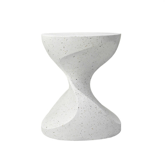 P&P Hourglass Shaped Lightweight Concrete Sofa Side Table Bedside Table Nightstand